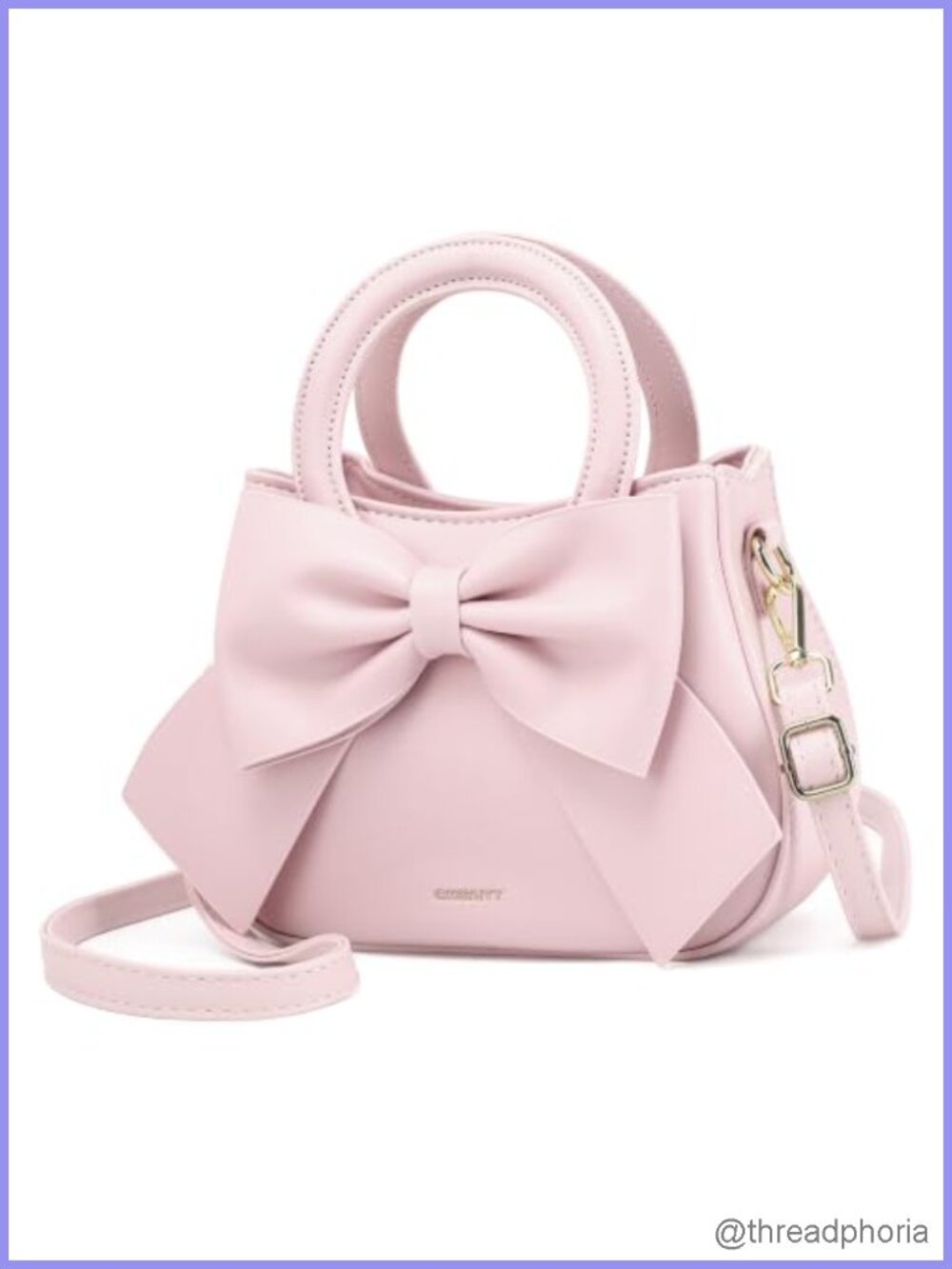 Vegan Leather Crossbody Bag with Bow Knot and Top Handle